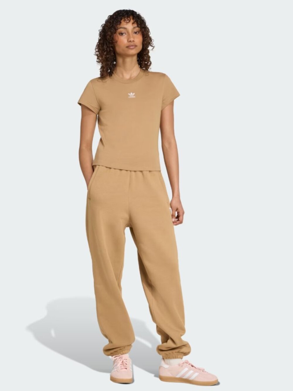 adidas Originals Women's Essentials Fleece Loose Joggers - Color: Cardboard - Picture 3 of 7